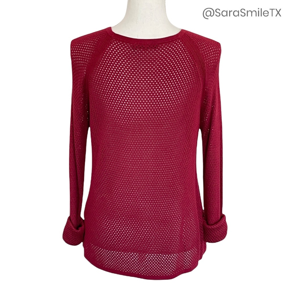 Rag & Bone - Katya - Cranberry Red Red Open Knit … - image 5